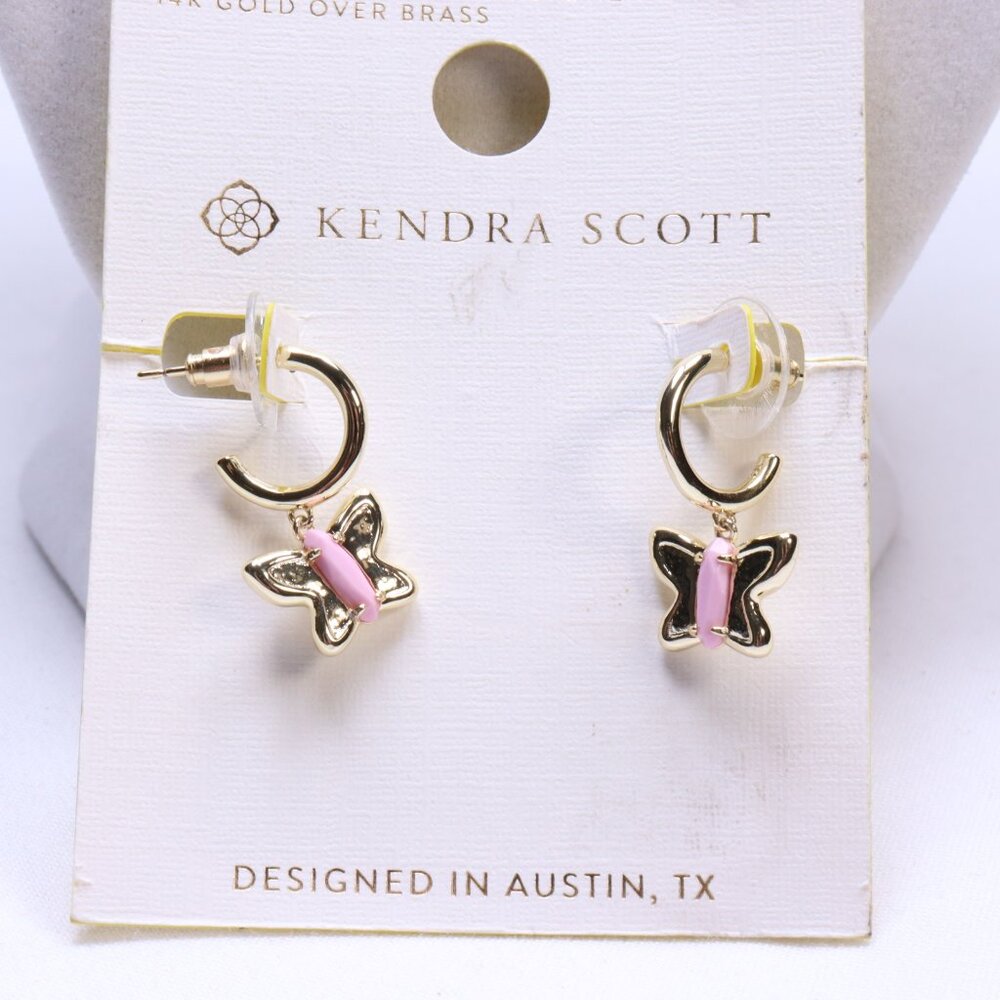 Kendra Scott Sadie Magnesite 14K Gold Over Brass Huggie Hoop Earrings - Lavender